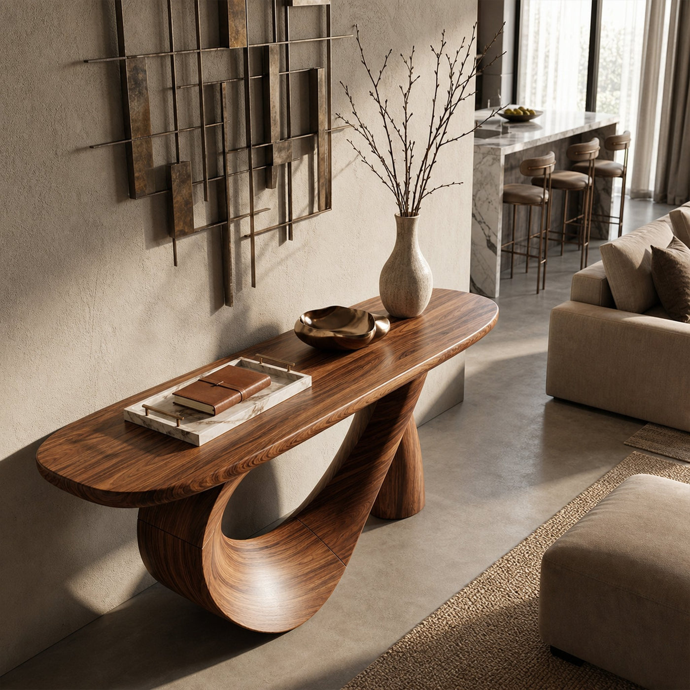 Rustic Statement Console Table For Entryway - product view 2