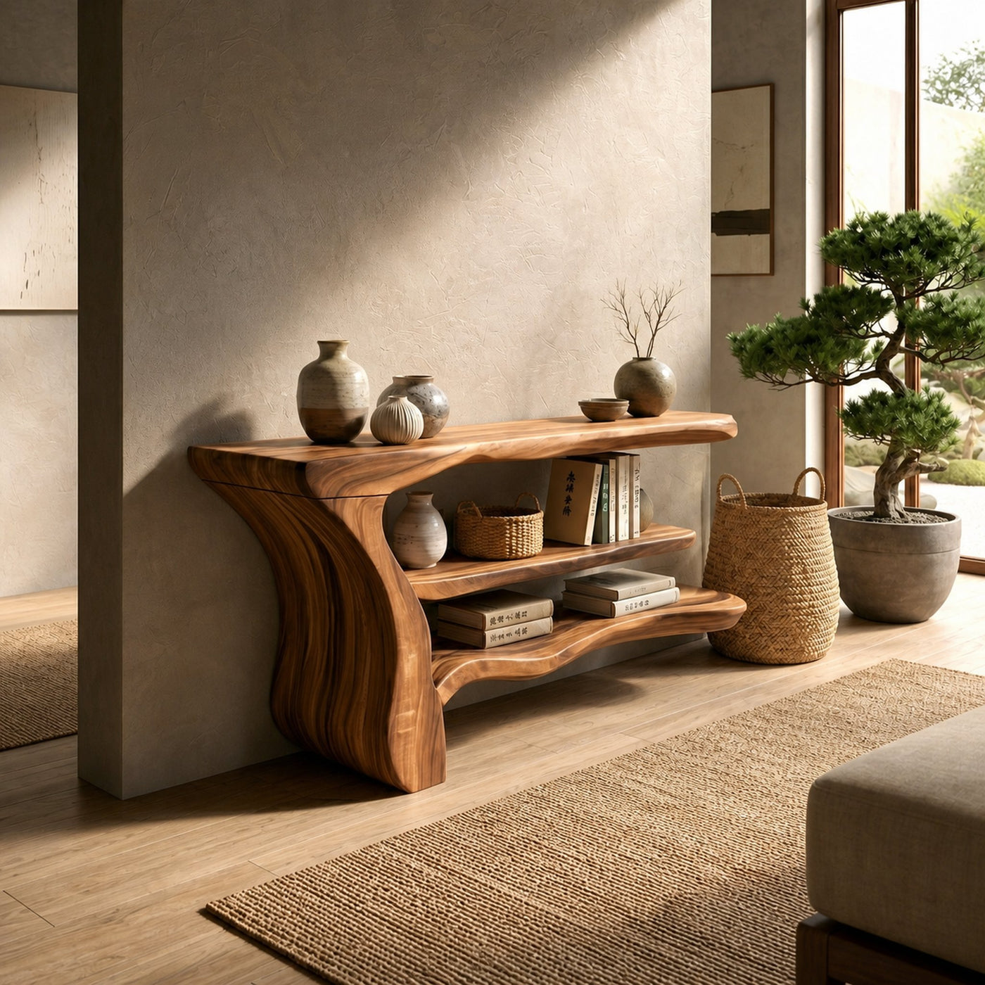 Rustic Storage Console Table For Bedroom Office