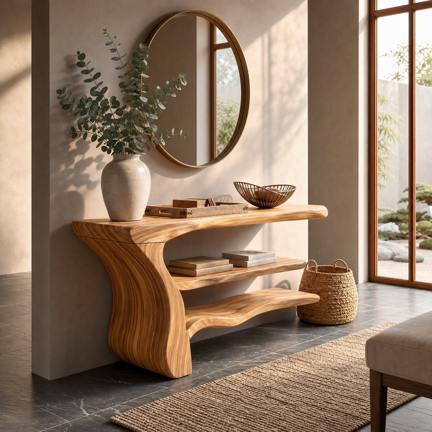 Rustic Storage Console Table For Bedroom Office - product view 4