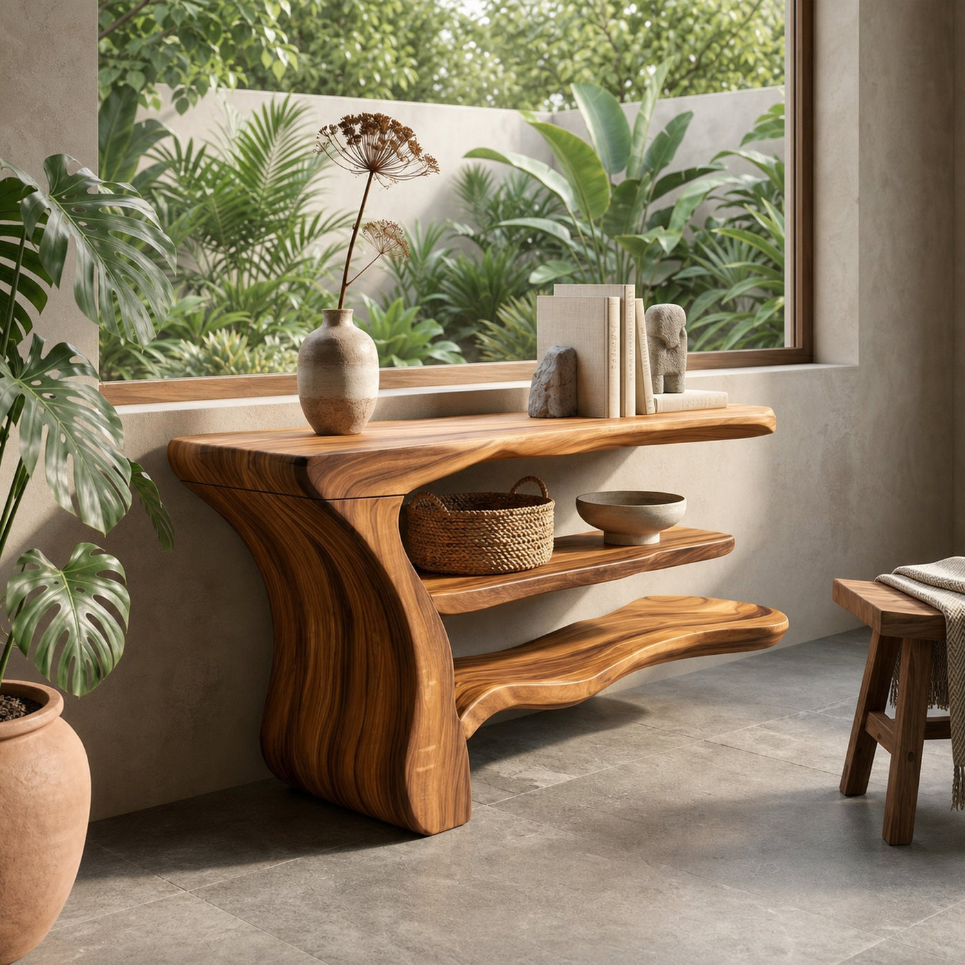 Rustic Storage Console Table For Bedroom Office - product view 5