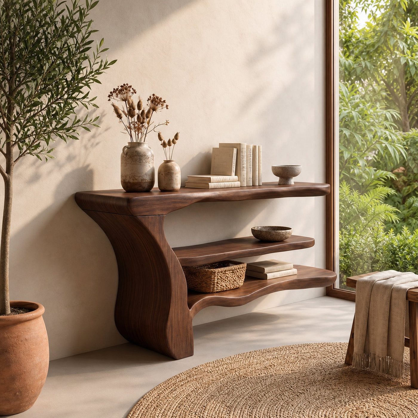 Rustic Storage Console Table For Bedroom Office - product view 6