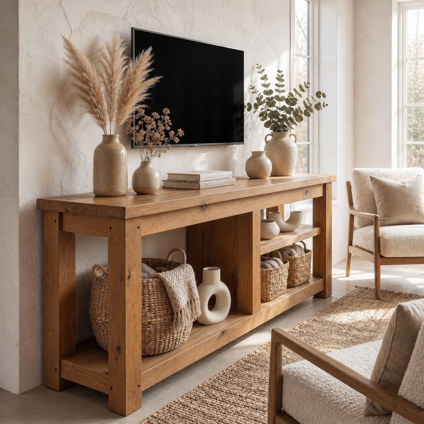 Rustic TV Console Table Living Room - product view 5