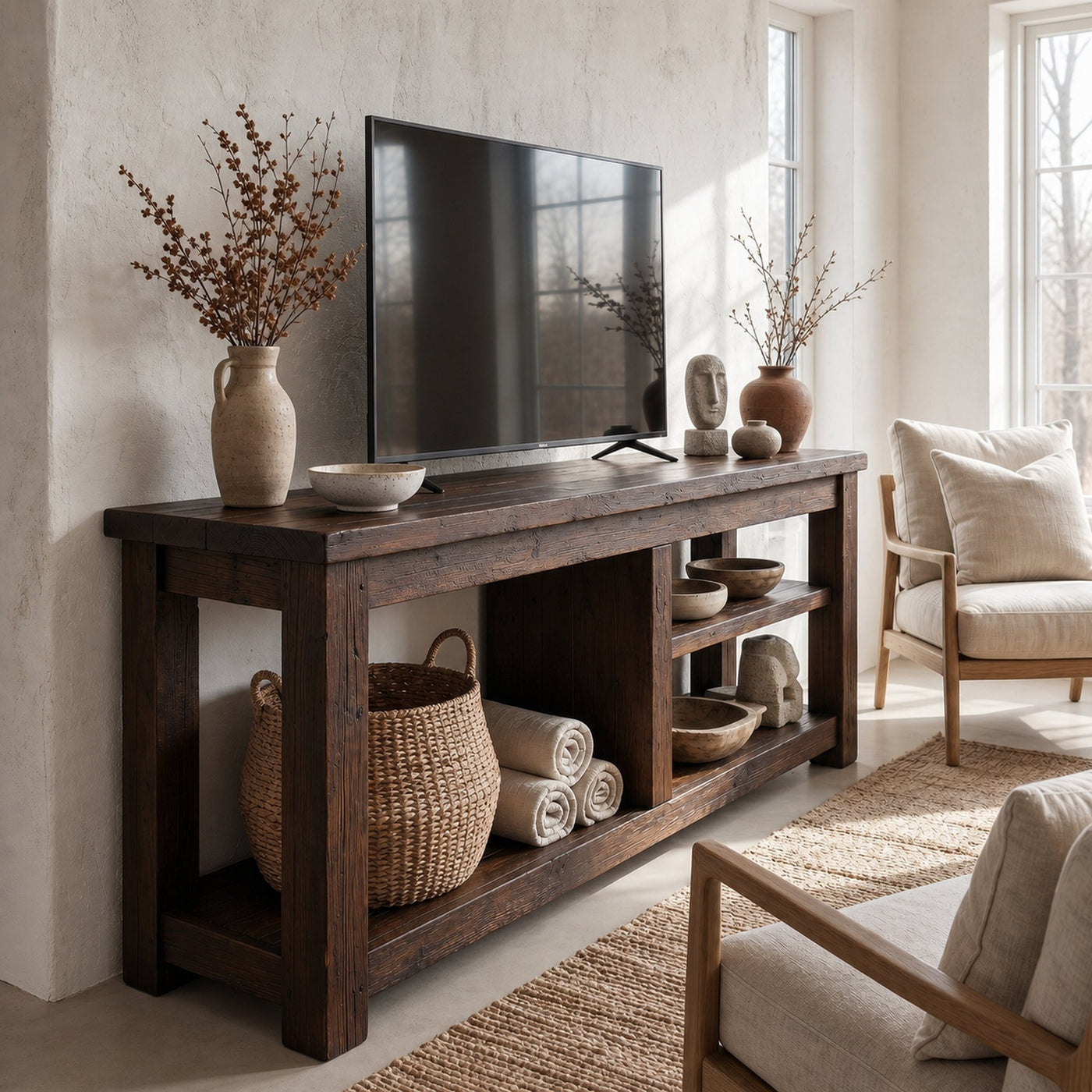 Rustic TV Console Table Living Room - product view 7