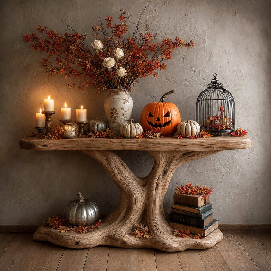 Rustic Tree Console Living Room