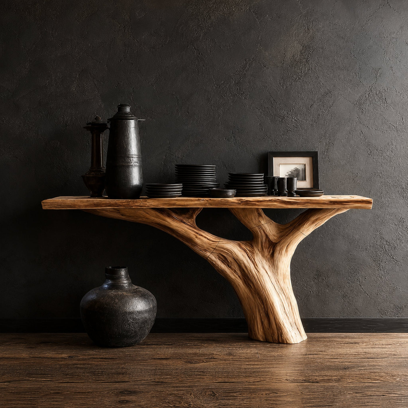 Rustic Tree Console Table Accent Hallway Or Living Room