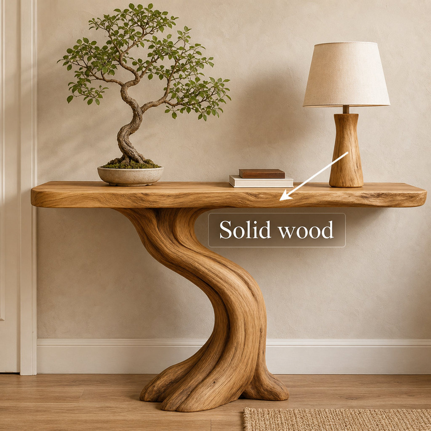 Rustic Tree Console Table Entryway Hall - product view 3