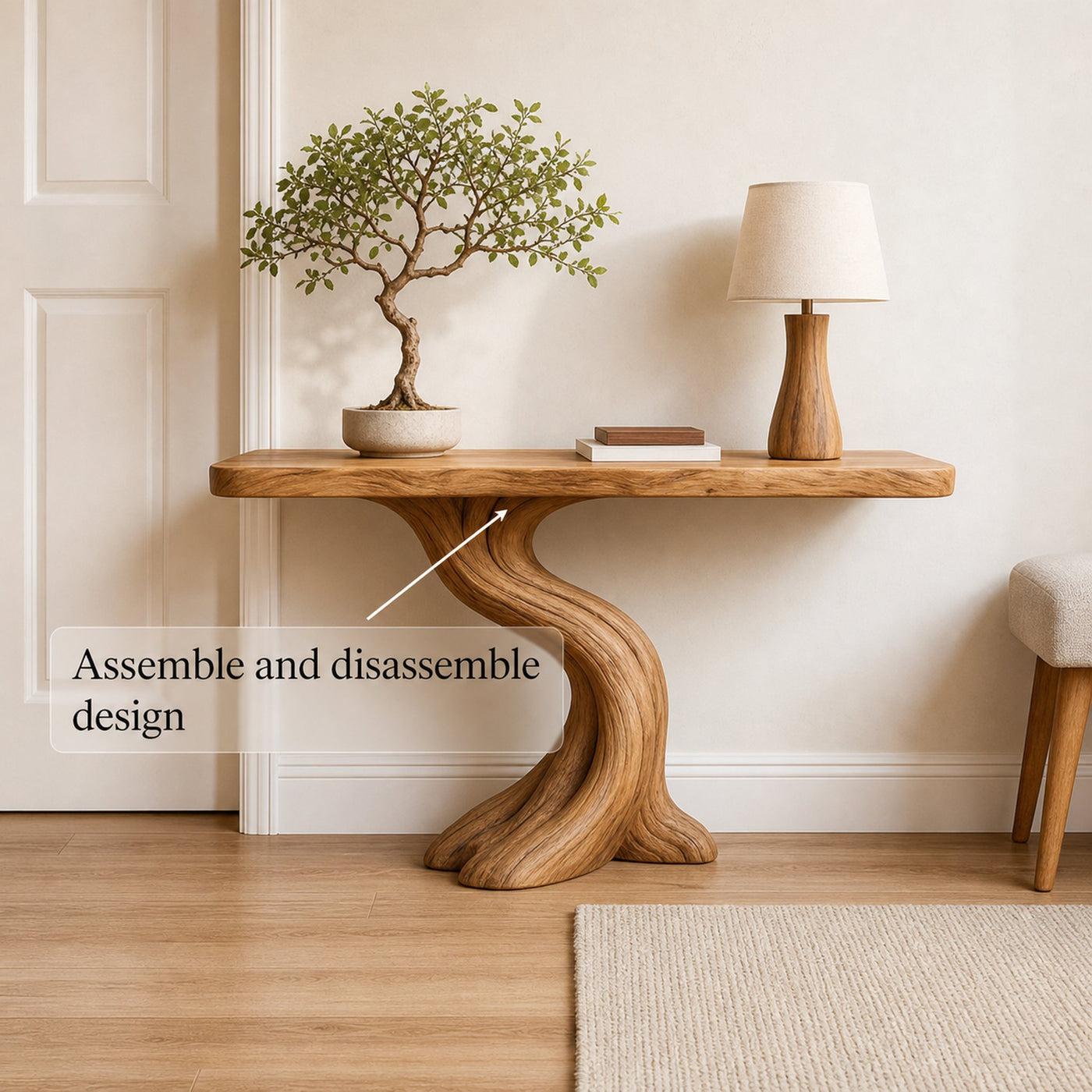 Rustic Tree Console Table Entryway Hall - product view 4