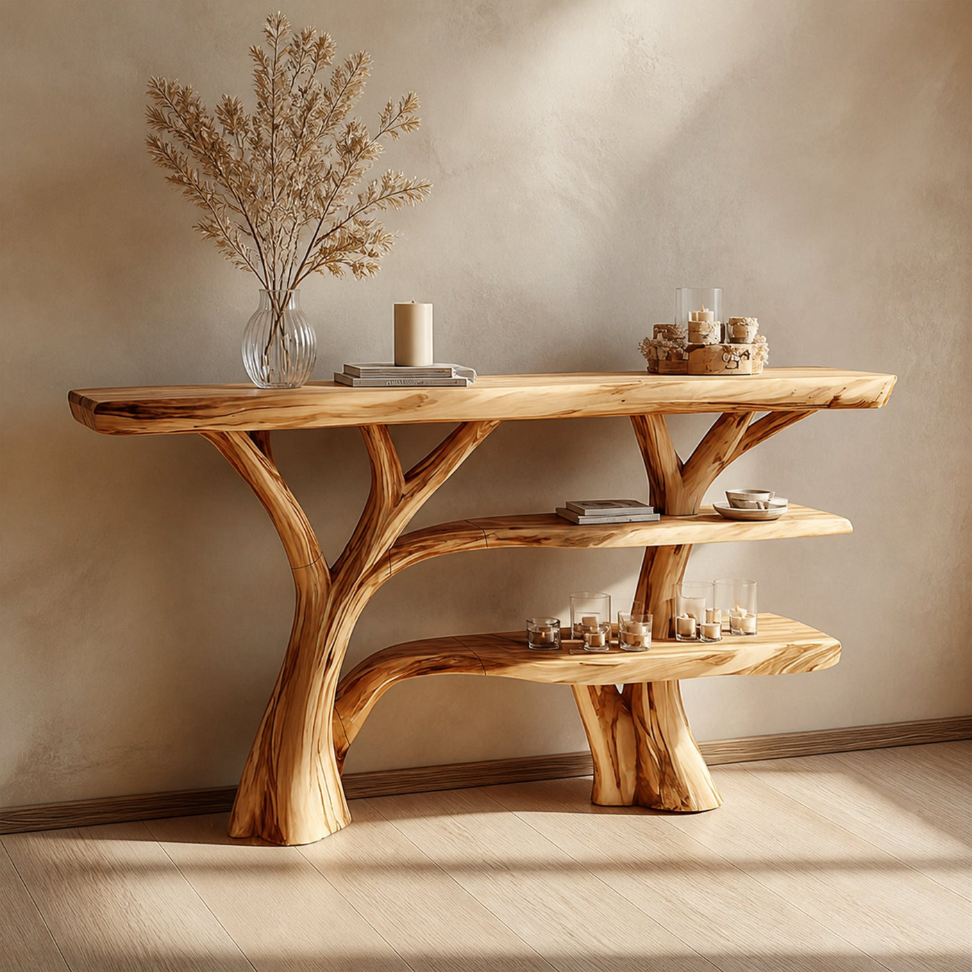 Rustic Tree Console Table Entryway Living Room - product view 2