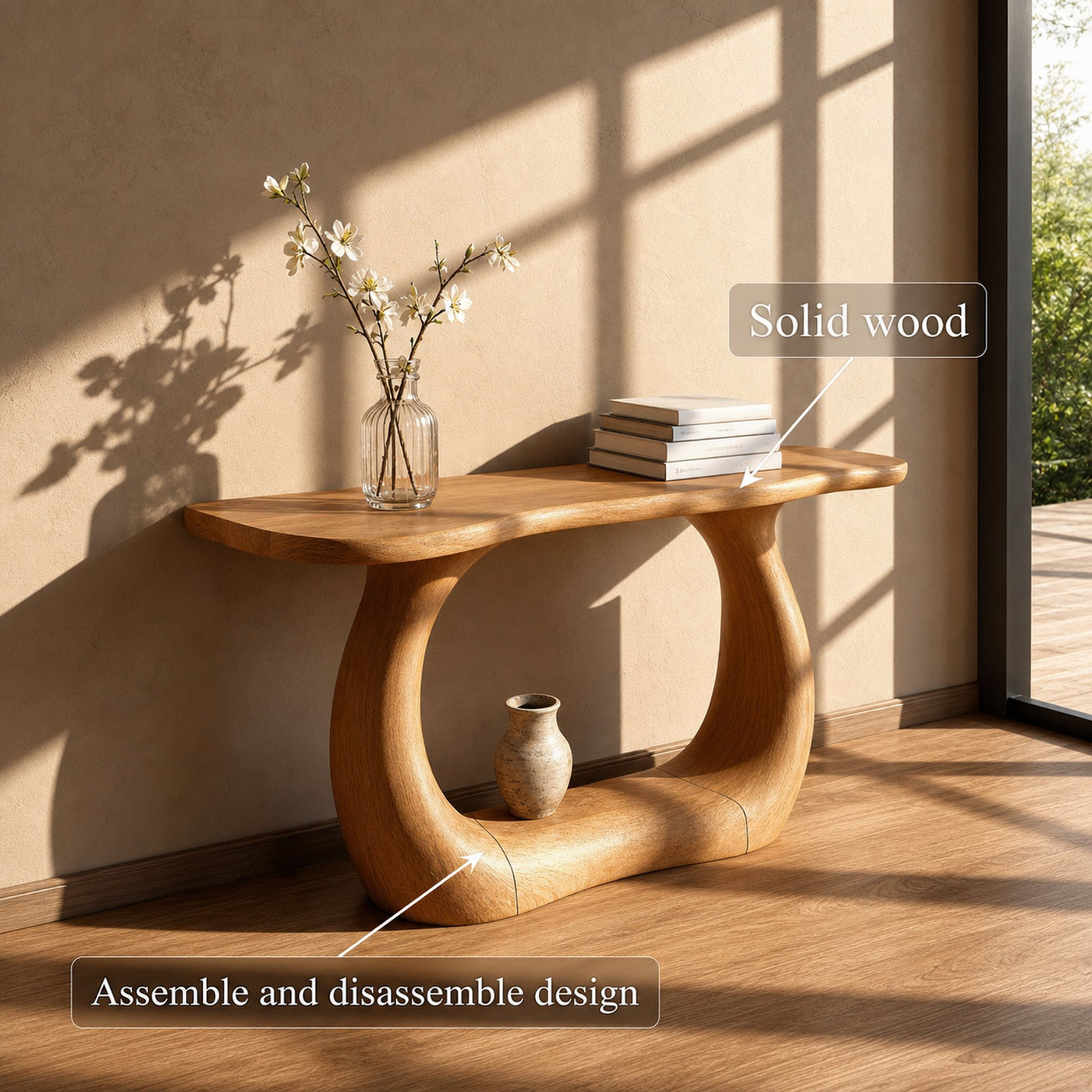 Rustic Tree Inspired Console Table Hallway Or Entryway - product view 3