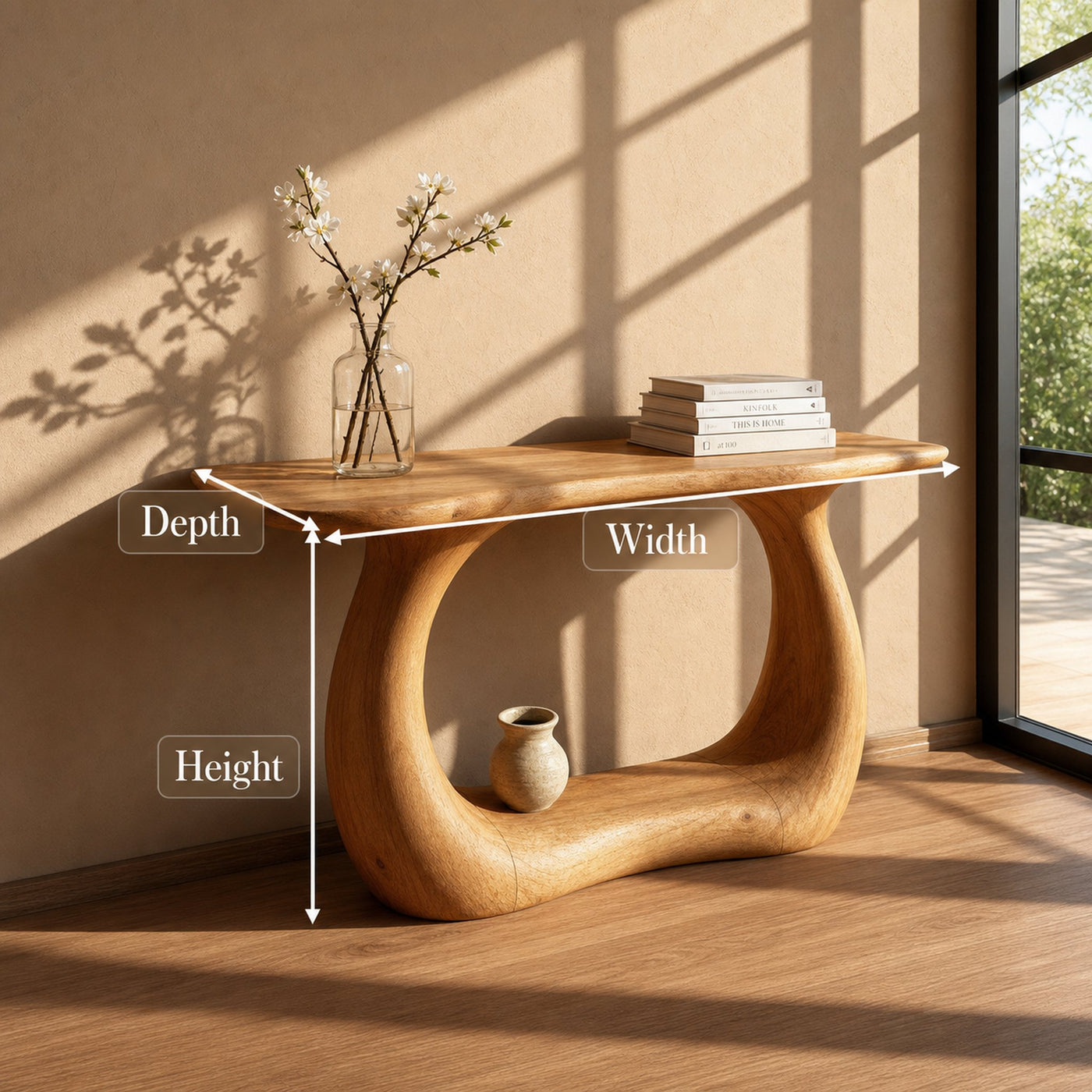 Rustic Tree Inspired Console Table Hallway Or Entryway - product view 4