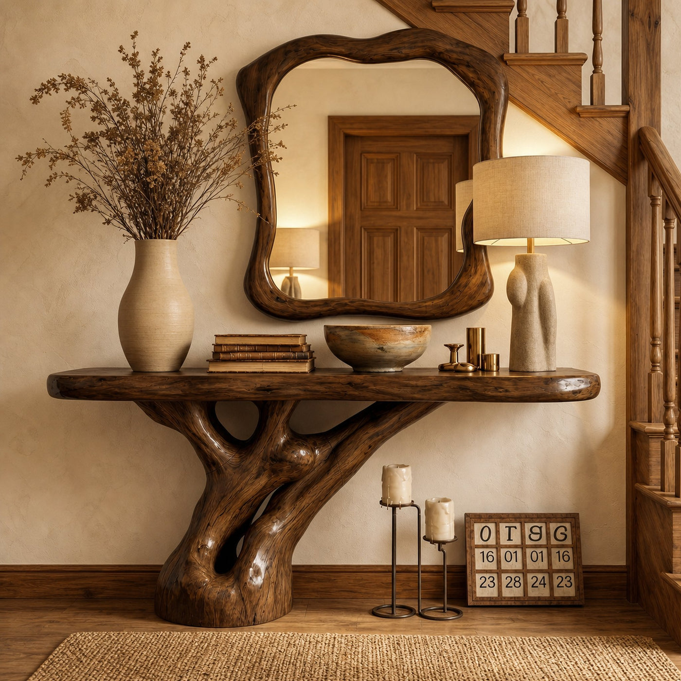 Rustic Tree Root Console Table For Entryway And Living Room - product view 7