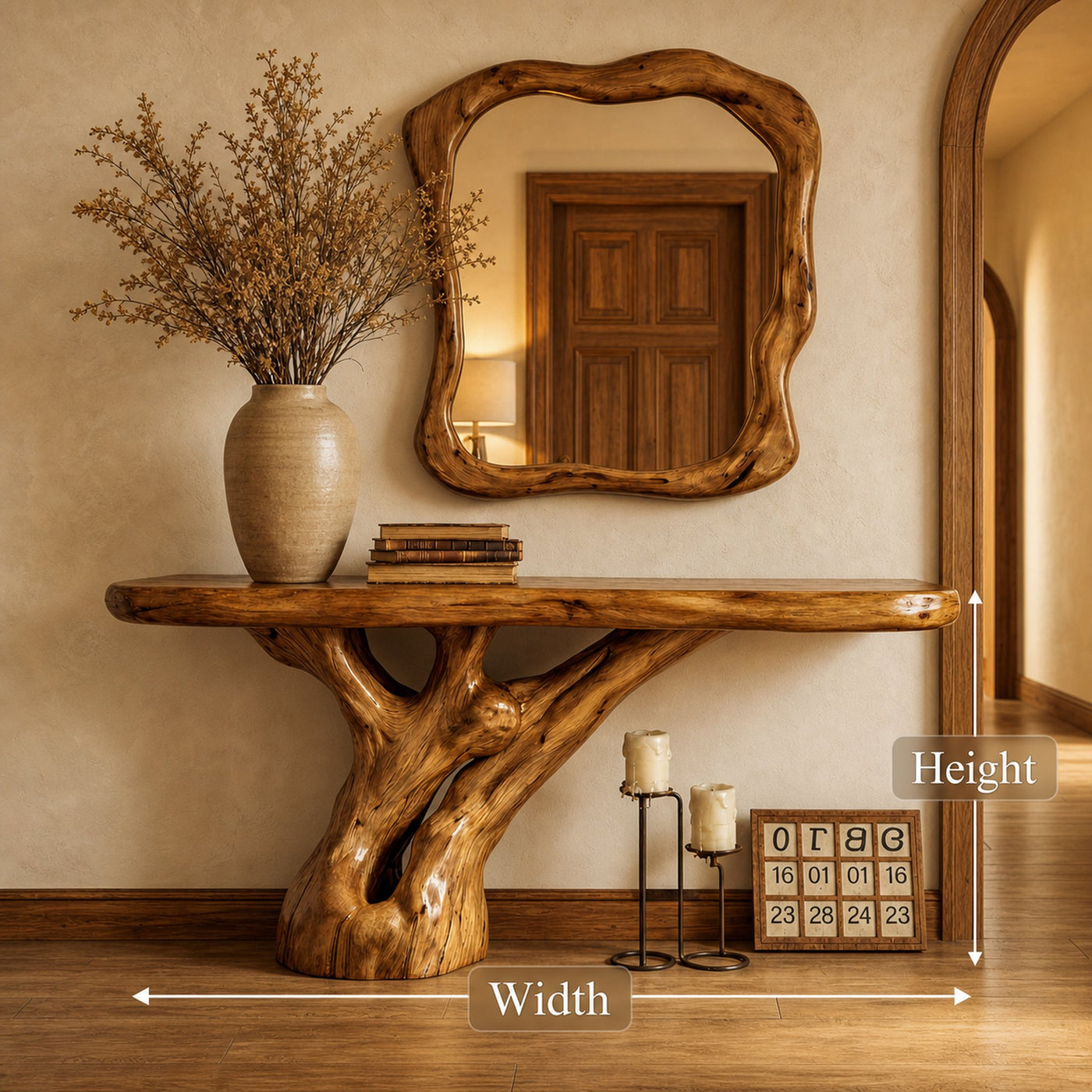 Rustic Tree Root Console Table For Entryway And Living Room - product view 8