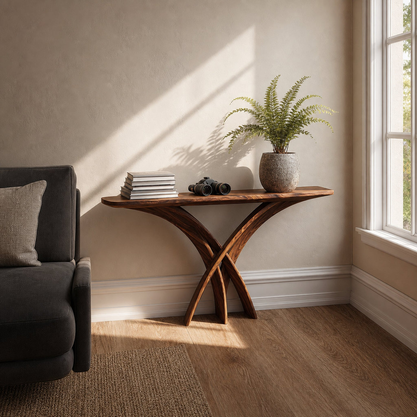 Rustic Wall Console Table Entryway - product view 2