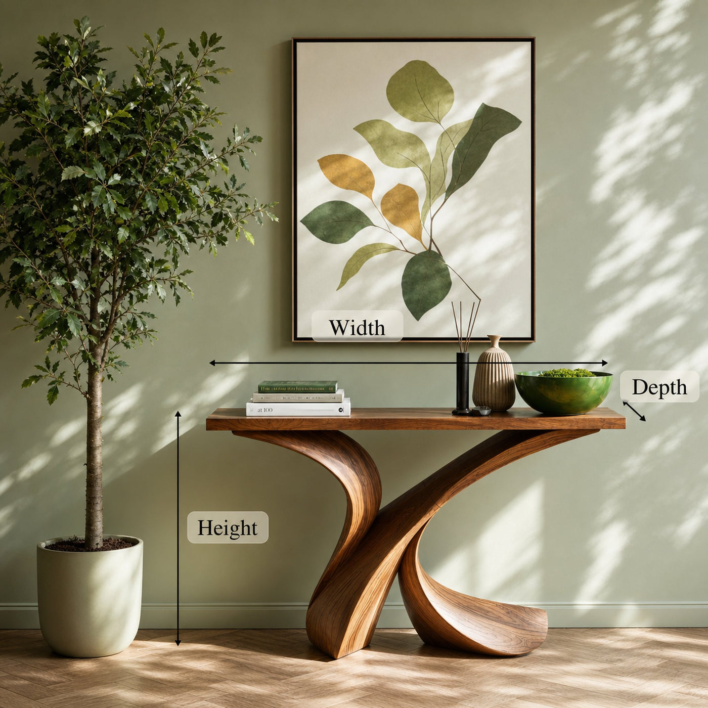 Rustic Wood Console Table Entryway Design - product view 6