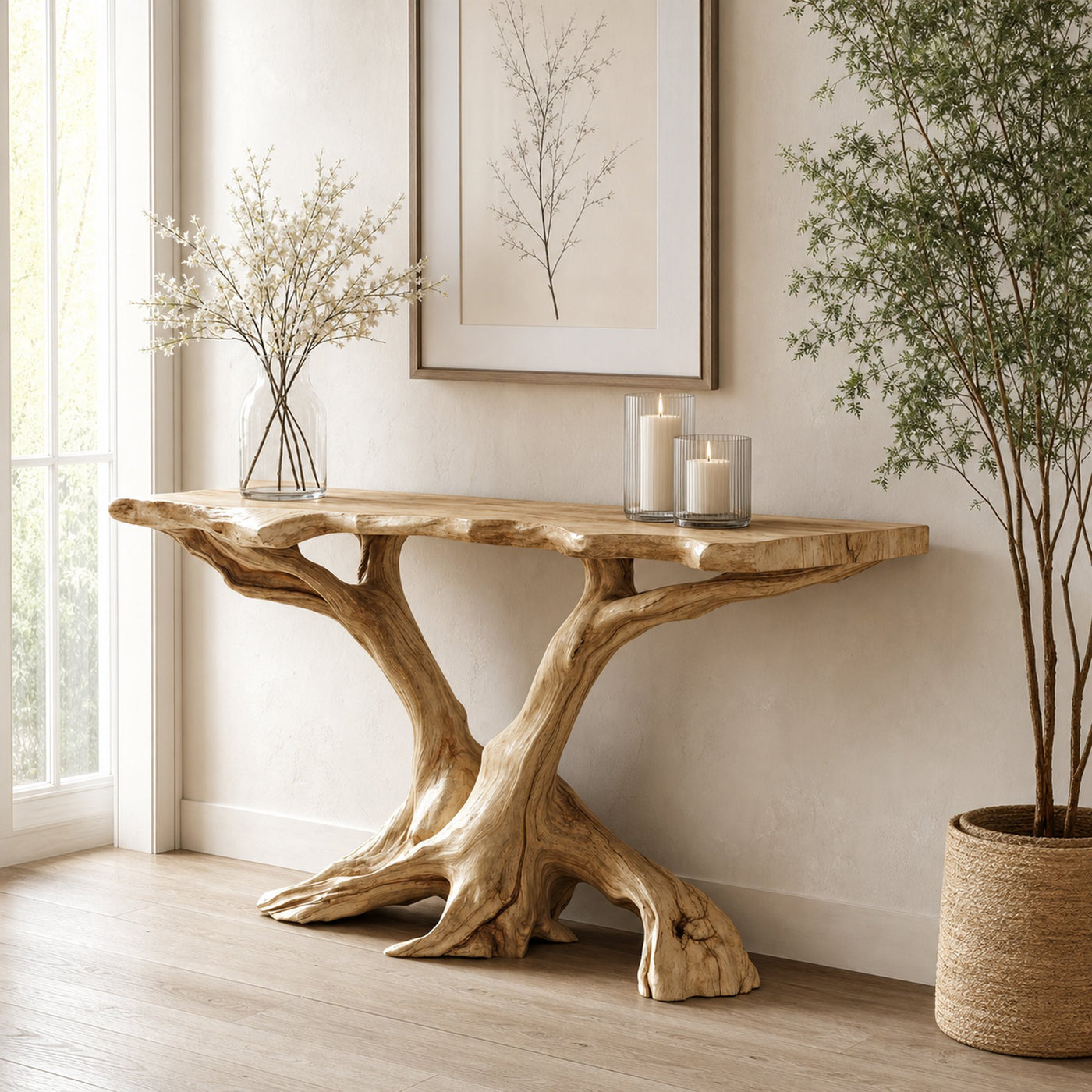 Rustic Wood Console Table For Hallway Decor - product view 2