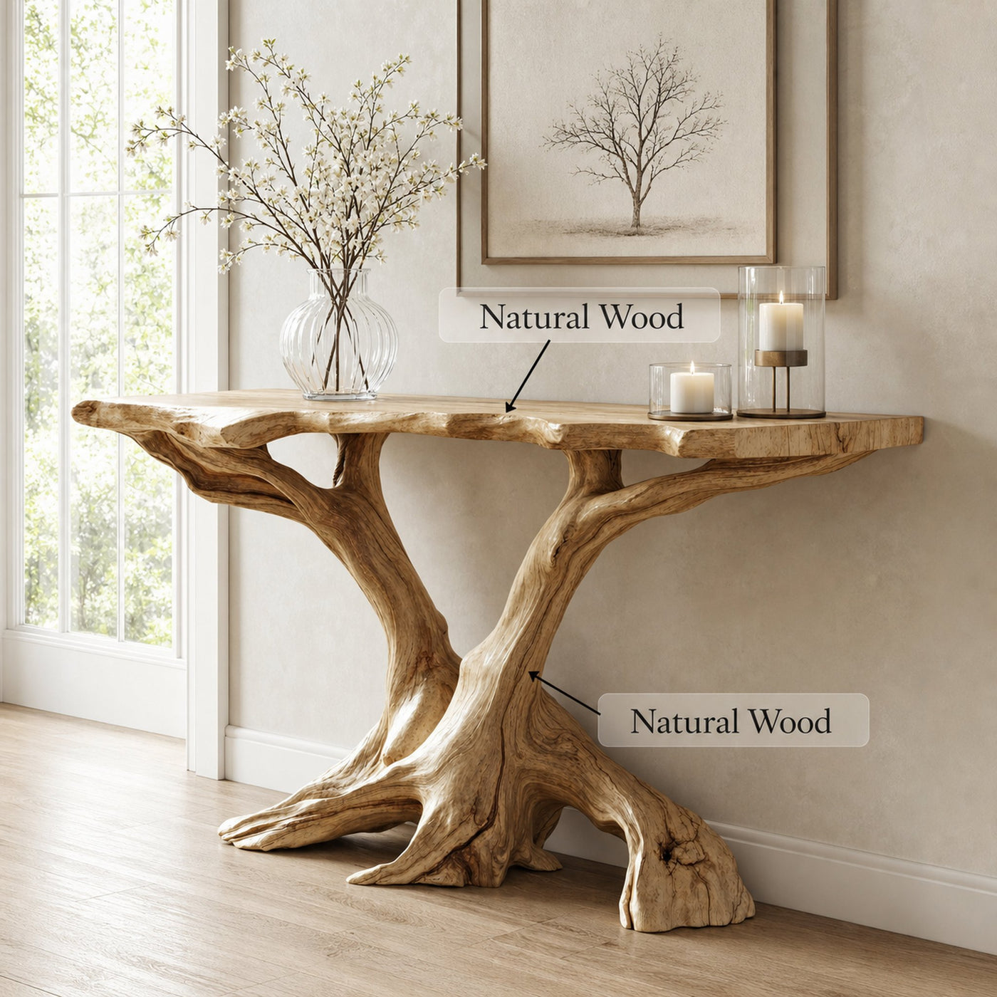 Rustic Wood Console Table For Hallway Decor - product view 5