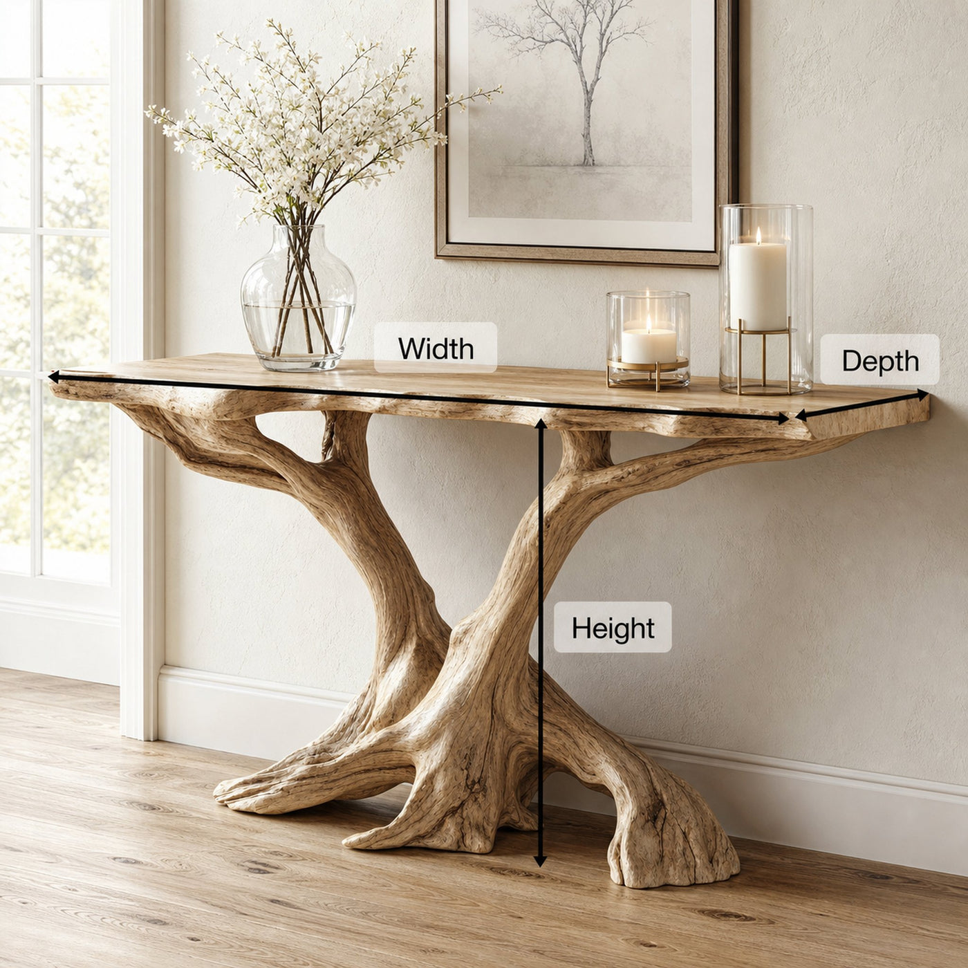 Rustic Wood Console Table For Hallway Decor - product view 6