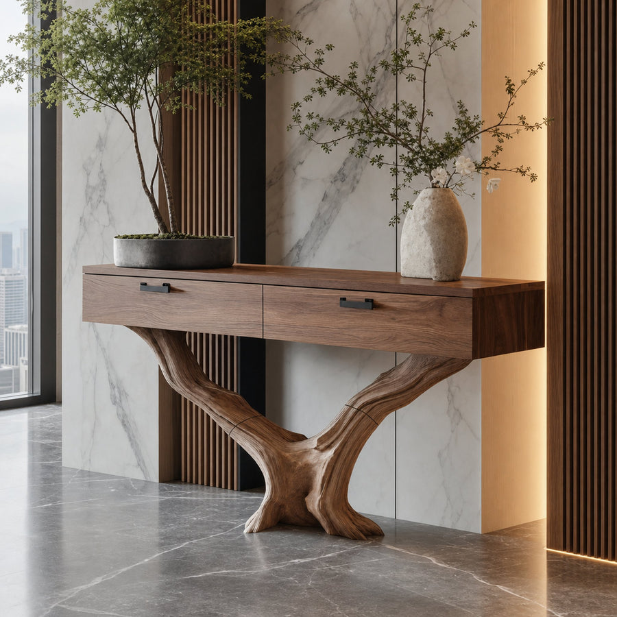 Rustic Wooden Console Table For Entryway Design Vintage Farmhouse