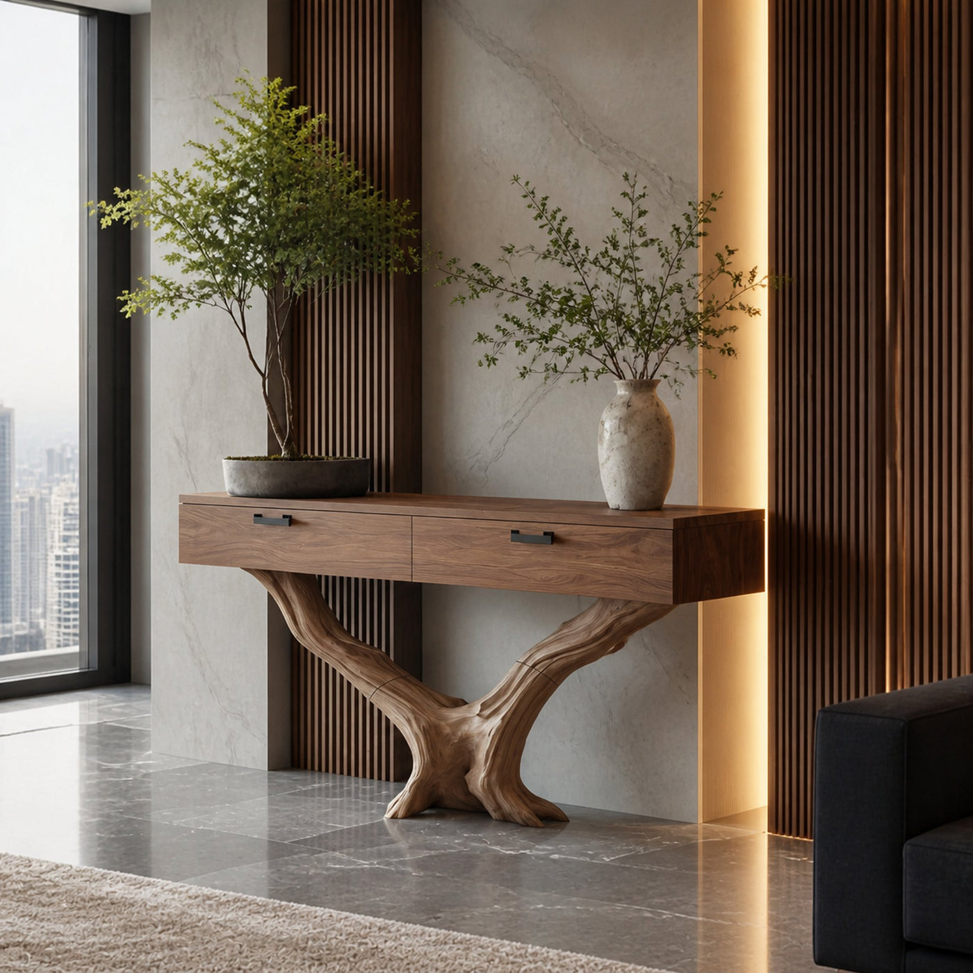 Rustic Wooden Console Table For Entryway Design Vintage Farmhouse - product view 2