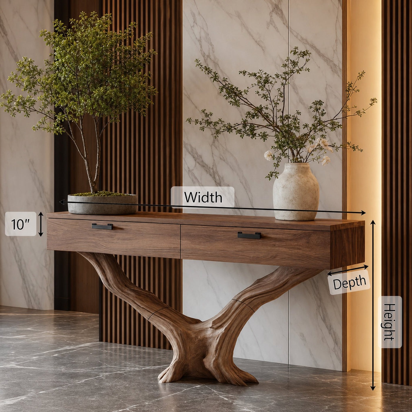 Rustic Wooden Console Table For Entryway Design Vintage Farmhouse - product view 6