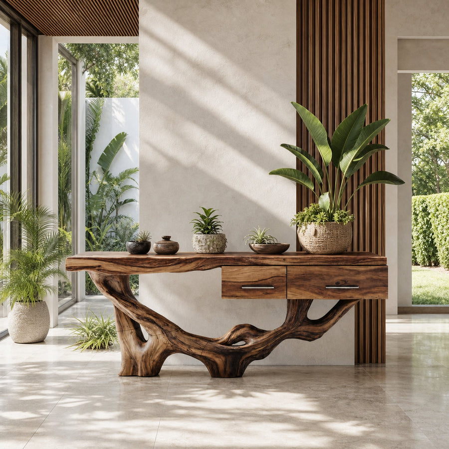Rustic Wooden Console Table For Furniture Decor Vintage Farmhouse