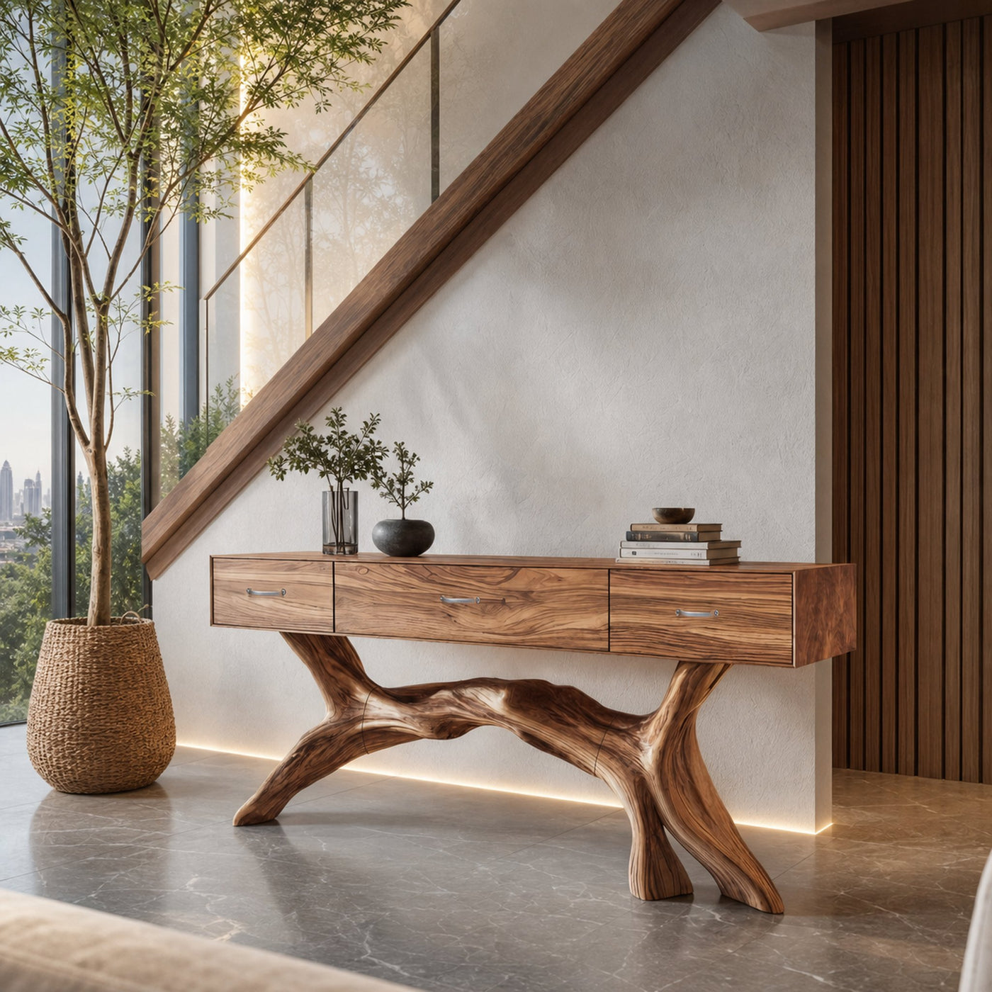 Rustic Wooden Console Table For Furniture Decor With Storage Ideas - product view 2