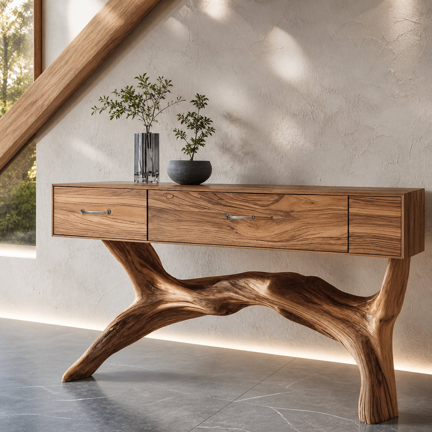 Rustic Wooden Console Table For Furniture Decor With Storage Ideas - product view 3