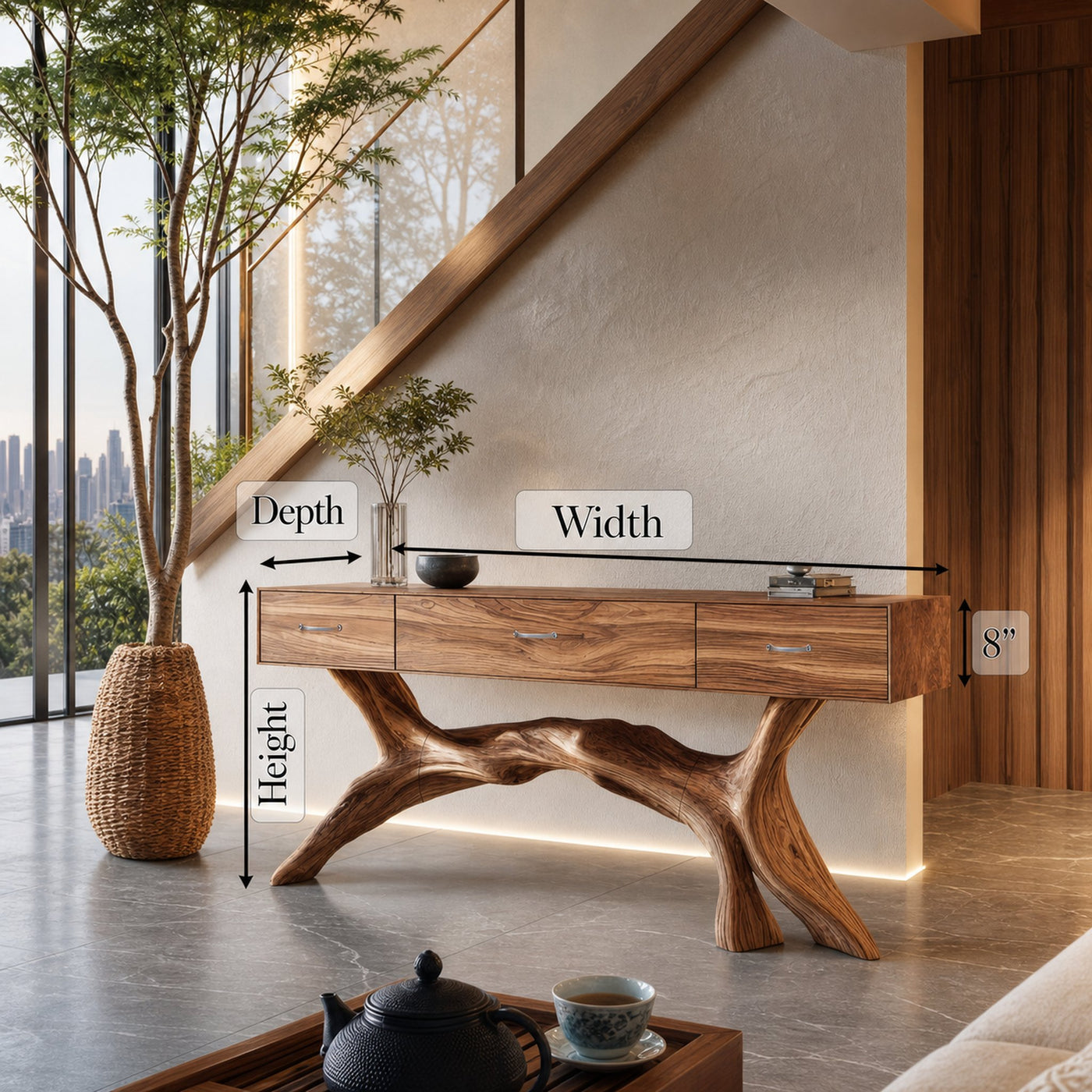 Rustic Wooden Console Table For Furniture Decor With Storage Ideas - product view 6