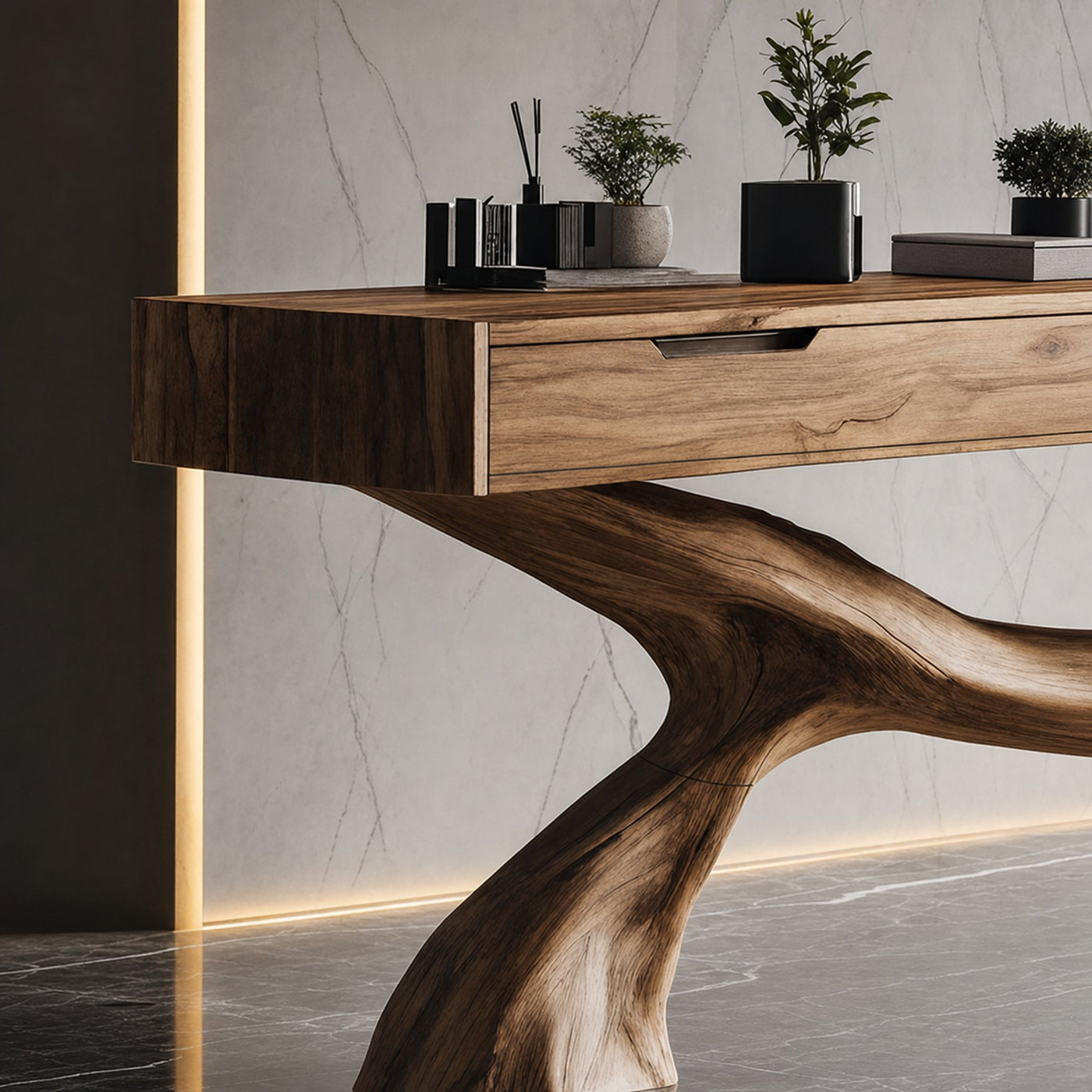 Rustic Wooden Console Table For Living Room - product view 3