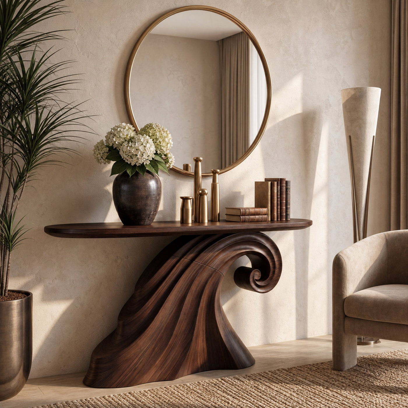 Scandinavian Artistic Console Table For Office Entryway - product view 6