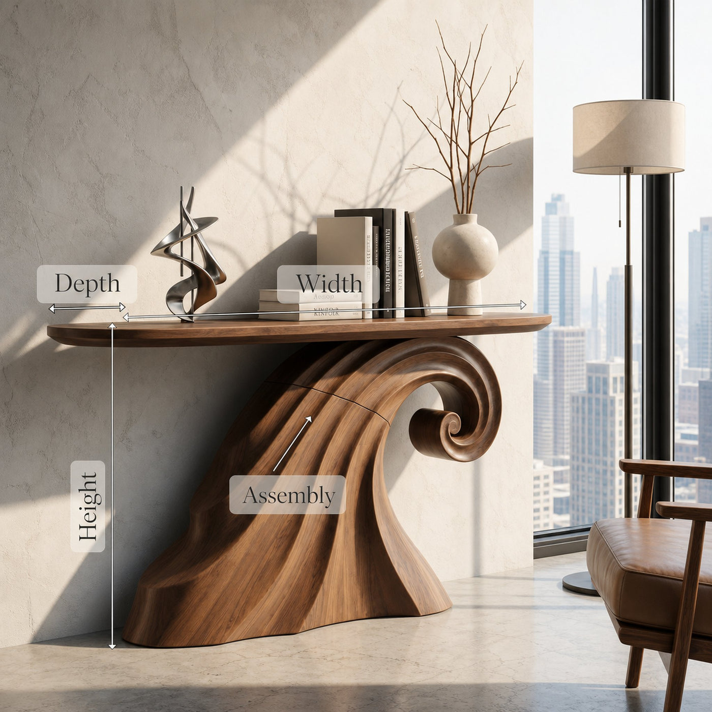 Scandinavian Artistic Console Table For Office Entryway - product view 8