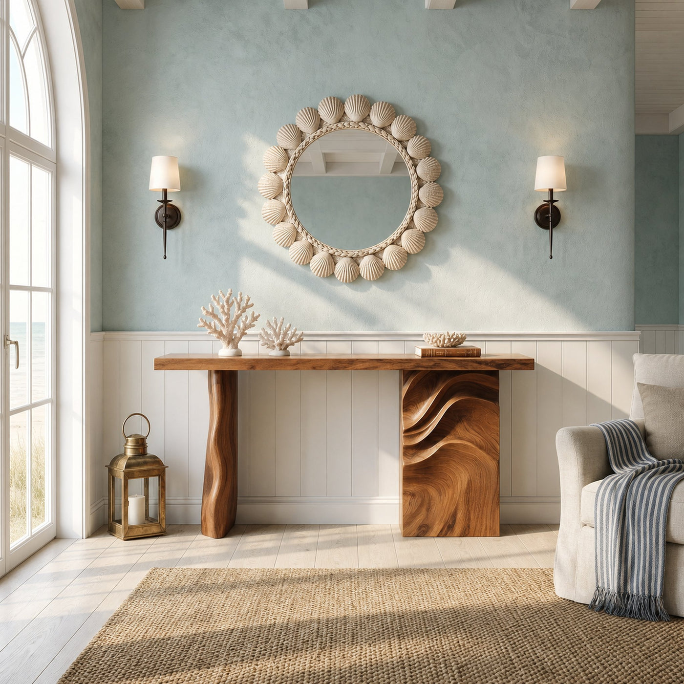 Scandinavian Carved Display Table For Lounge Interior Space - product view 3