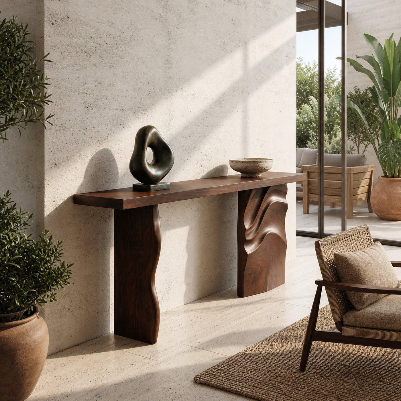 Scandinavian Carved Display Table For Lounge Interior Space - product view 7