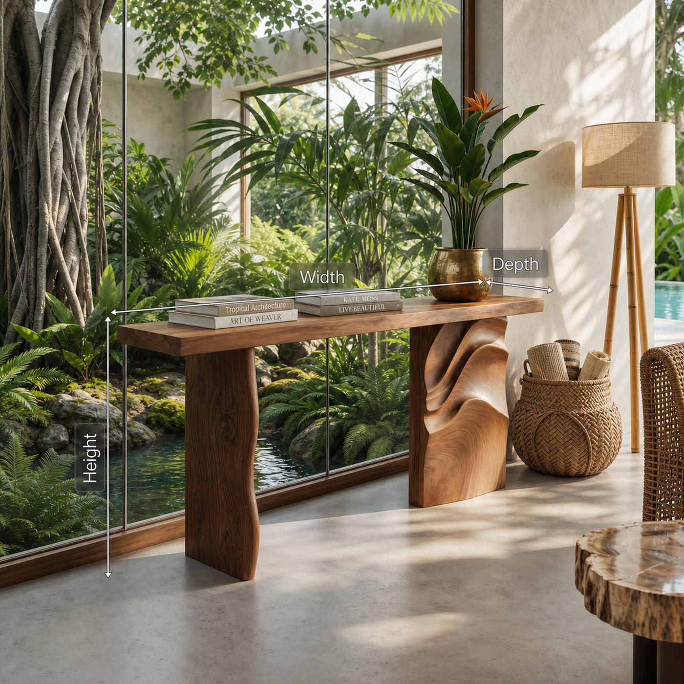 Scandinavian Carved Display Table For Lounge Interior Space - product view 8