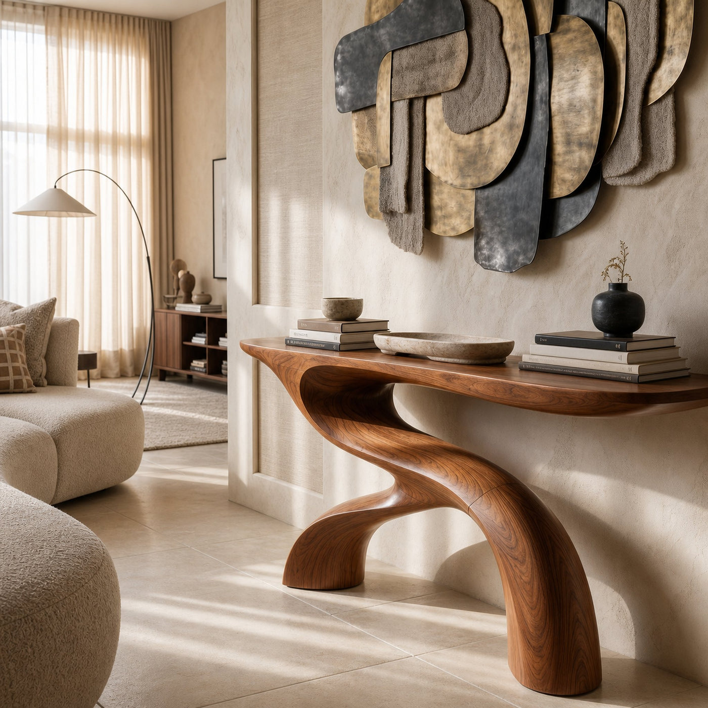 Scandinavian Crescent Hall Table For Entry Hall Interior - product view 6
