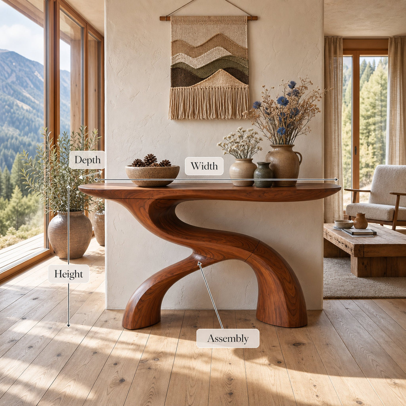 Scandinavian Crescent Hall Table For Entry Hall Interior - product view 8