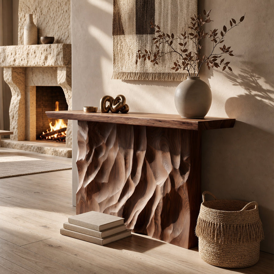 Scandinavian Live Form Accent Table For Open Concept Interior