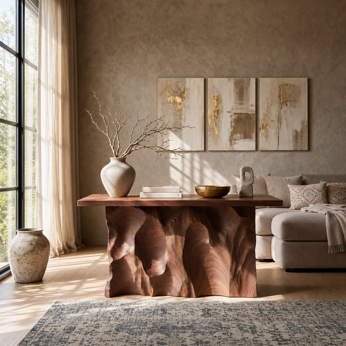 Scandinavian Live Form Accent Table For Open Concept Interior - product view 2