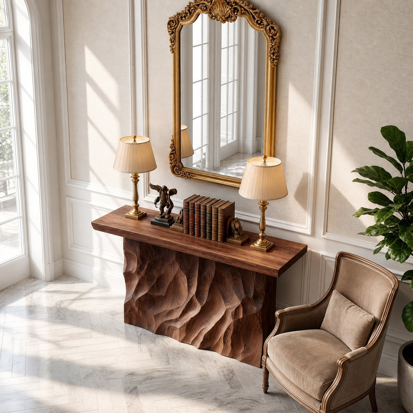 Scandinavian Live Form Accent Table For Open Concept Interior - product view 3