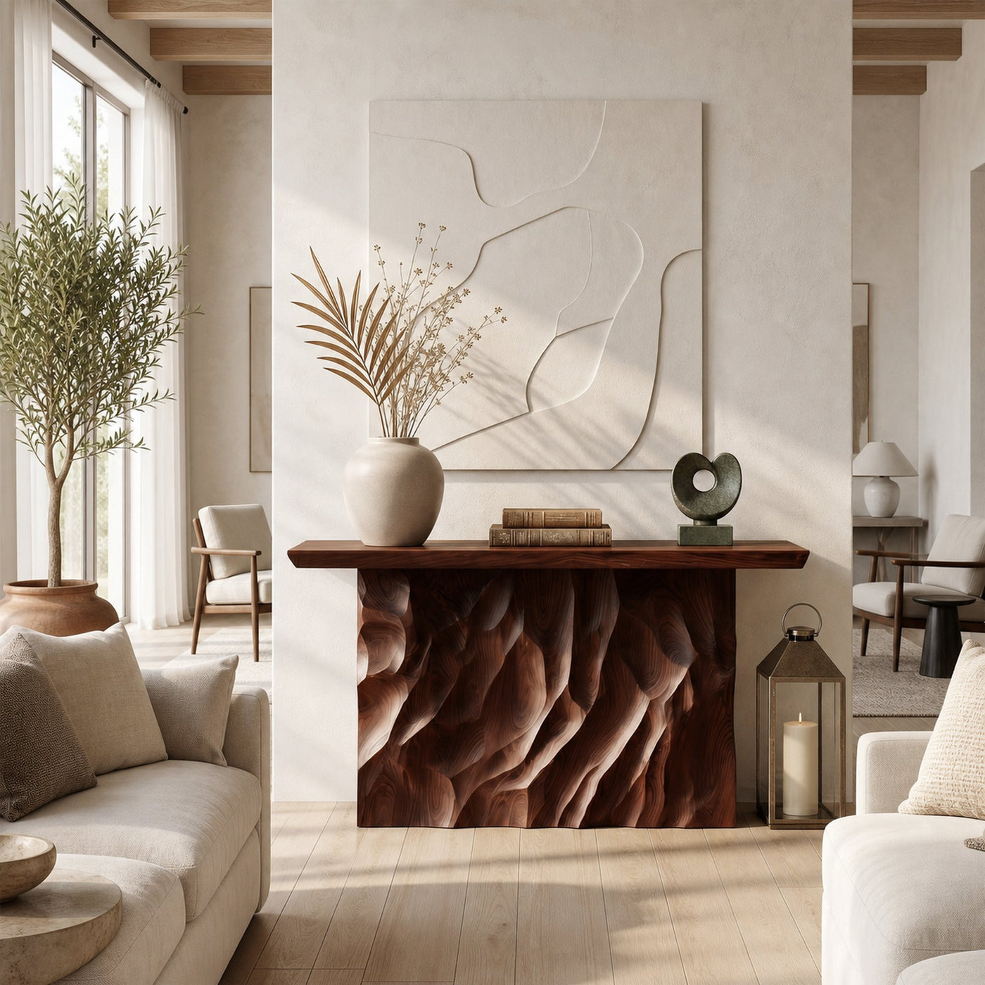 Scandinavian Live Form Accent Table For Open Concept Interior - product view 7