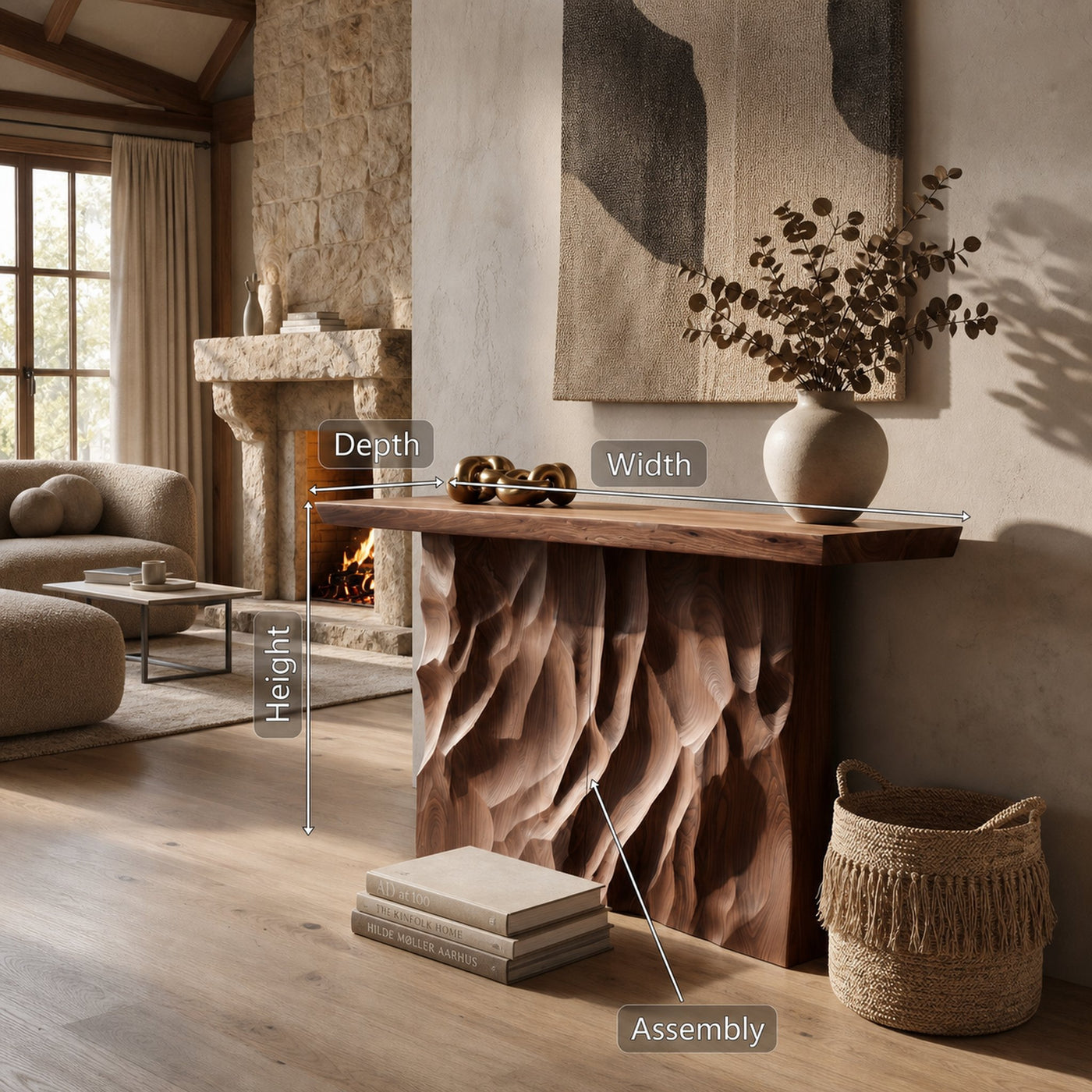 Scandinavian Live Form Accent Table For Open Concept Interior - product view 8