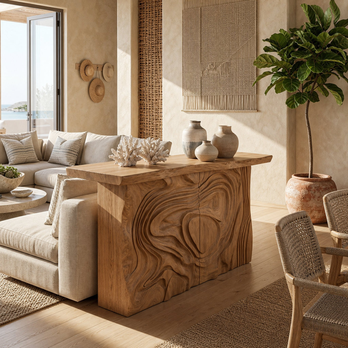 Scandinavian Organic Edge Accent Table For Entry Hall Interior - product view 5