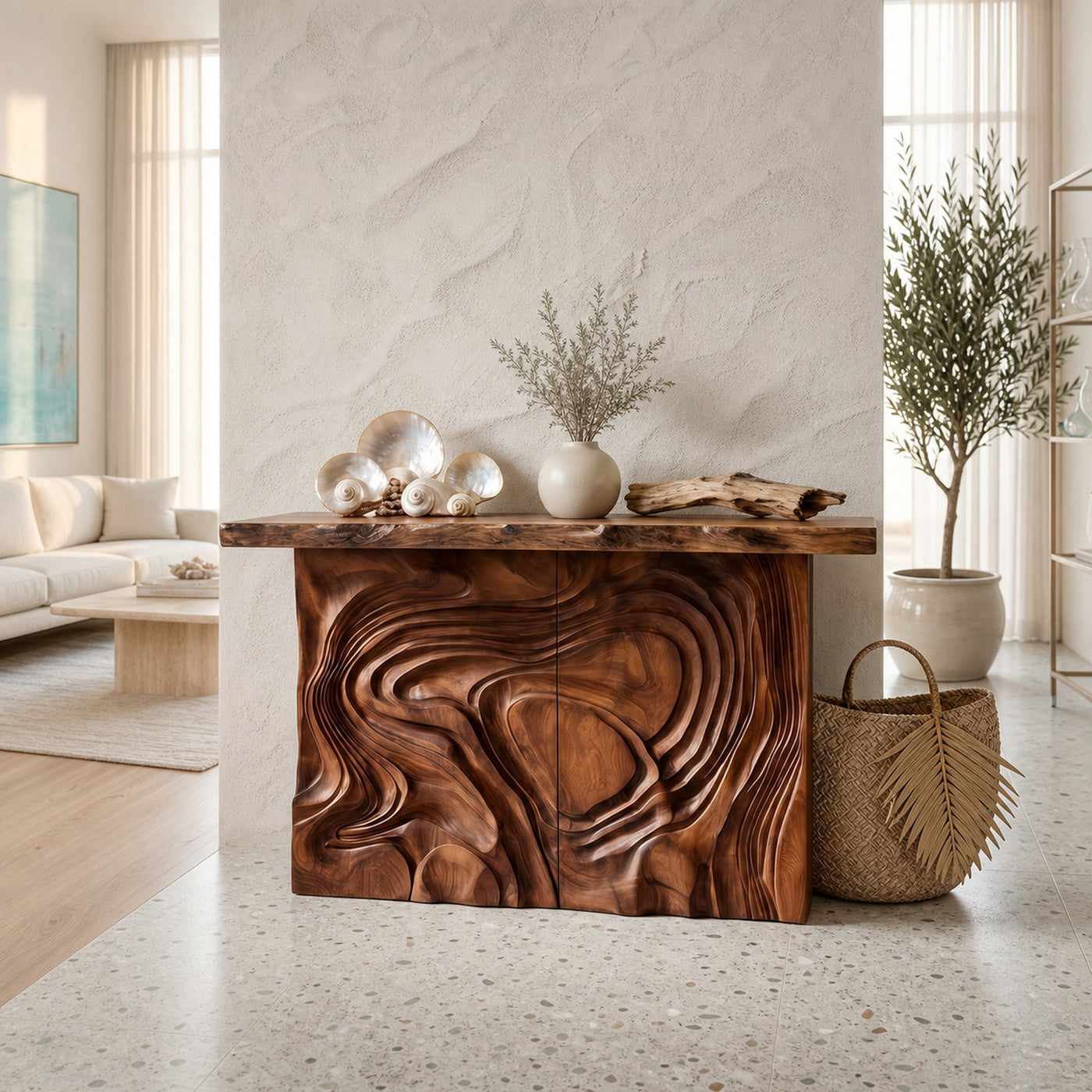 Scandinavian Organic Edge Accent Table For Entry Hall Interior - product view 6