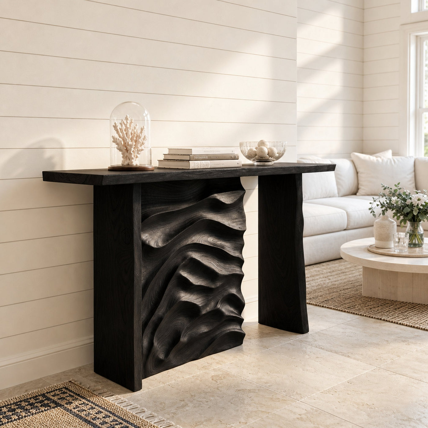 Scandinavian Organic Edge Hall Table For Resort Interior Space - product view 4