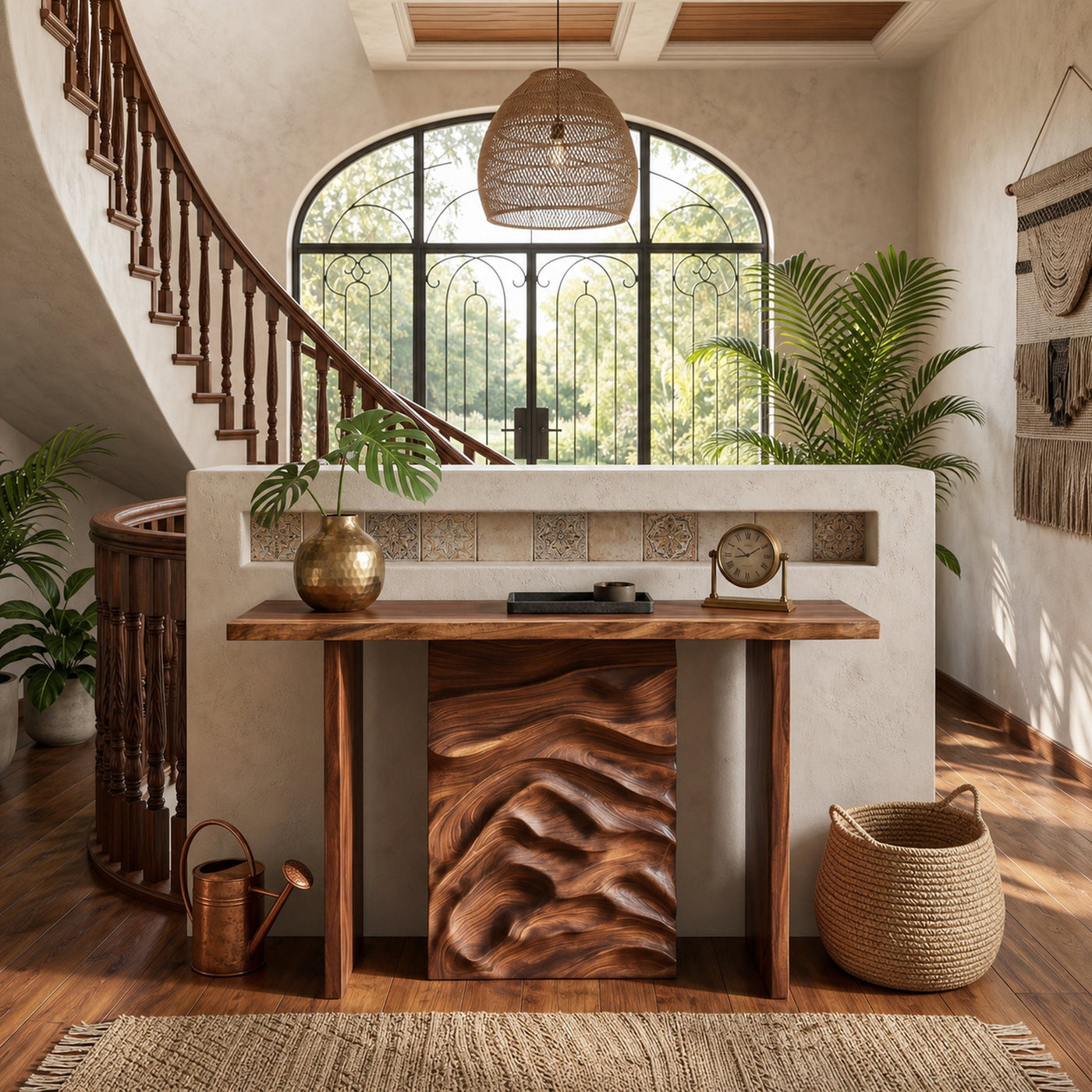 Scandinavian Organic Edge Hall Table For Resort Interior Space - product view 6