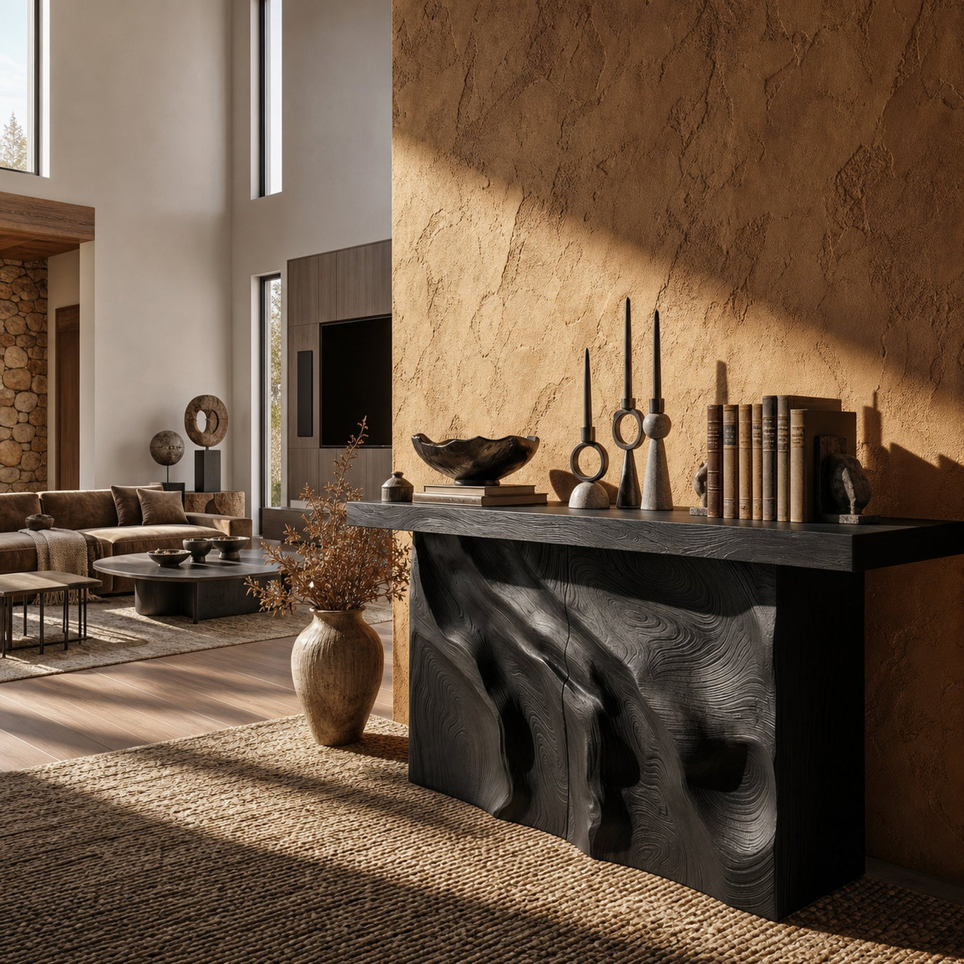 Scandinavian Sculpted Base Hall Table For Entry Hall Interior - product view 4