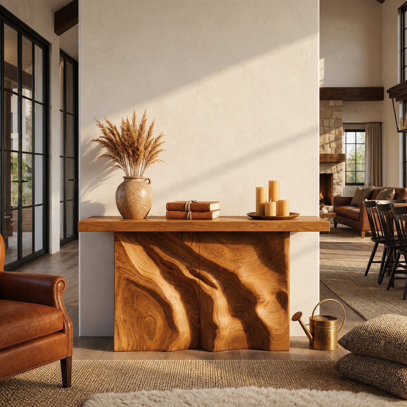 Scandinavian Sculpted Base Hall Table For Entry Hall Interior - product view 5
