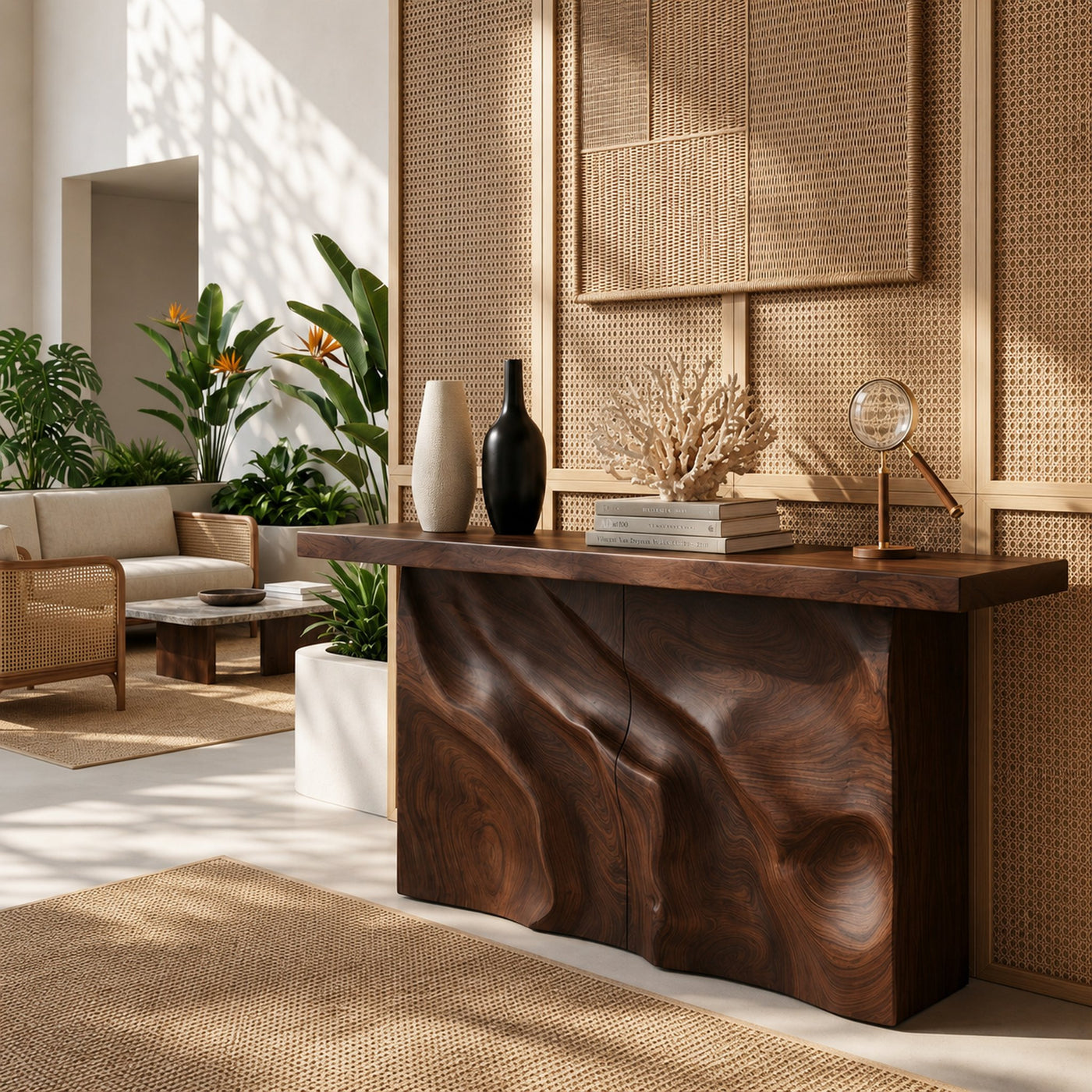 Scandinavian Sculpted Base Hall Table For Entry Hall Interior - product view 7