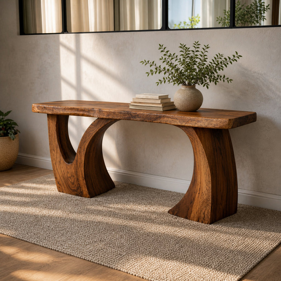 Sculptural Console Shelf Handcrafted Art Furniture For Gallery Interior