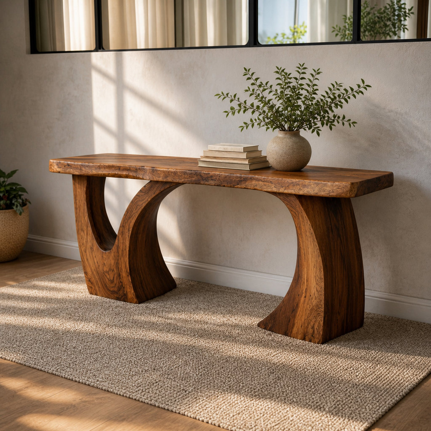Sculptural Console Shelf Handcrafted Art Furniture For Gallery Interior